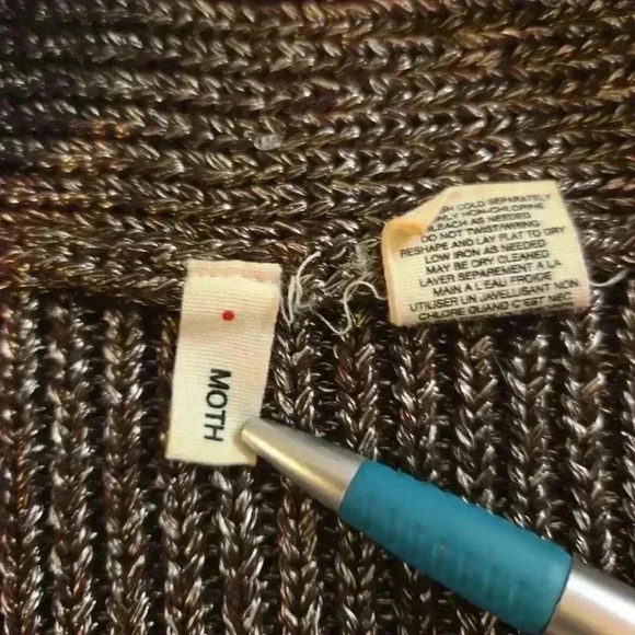 Moth Anthropologie Womens Open Knit Cardigan Brown Size Small - Picture 4 of 7